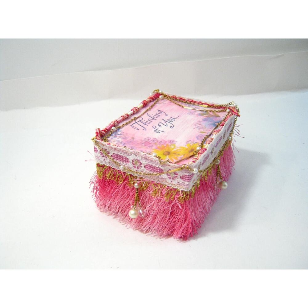 Handcrafted Keepsake Trinket Box for Mementos Desk Items w/ Journal Potpourri - Picture 6 of 10